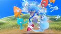 Sonic being saved from the partly yeast powered black hole by some friendly wisps.