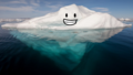 Ooooh! This is an iceberg! It is slowly floating away in the deep blue sea...
