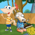 Rocko with his good friend Phineas Flynn. Spongebob is also in this image.