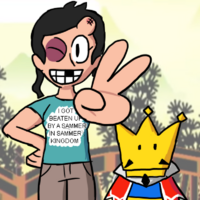 A photo taken of a tourist visiting Sammer's Kingdom.