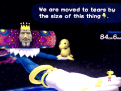 The King's reaction to an exceptionally large katamari.