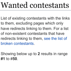 Wanted contestants