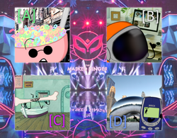 The voting screen for Final 4. Cereal is [A], Astronaut Helmet is [B], Femur is [C], Brick Phone is [D]