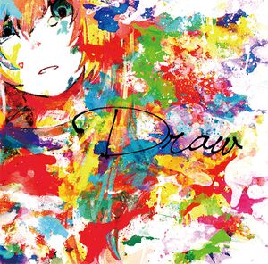 A colourful Palette scatters upon a canvas, depicting in brightness and passion one Megurine Luka as Leia, face uncertain without confidence. The title, Draw, is written ornately near the center.